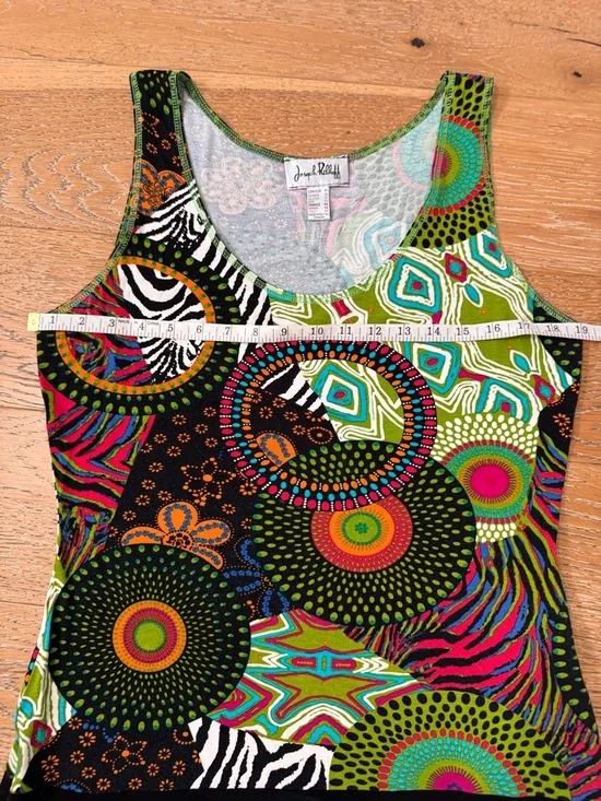 Joseph Ribkoff Midi Dress Multicolour Sleeveless Artsy Tiered Ruffle. Sz 14 - Picture 7 of 11